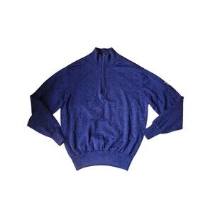 FootJoy Performance Golf Sweater Men's Medium 1/2 Zip Heather Navy Blue Lined